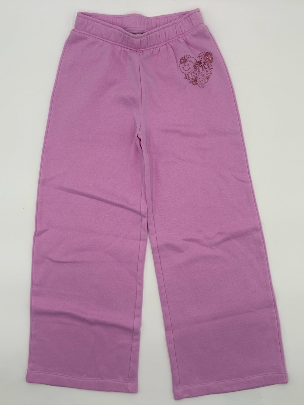 Justice Girls Dollhouse Pink Fleece Sweatpants Size S 7/8 Glitter Heart - Picture 8 of 14